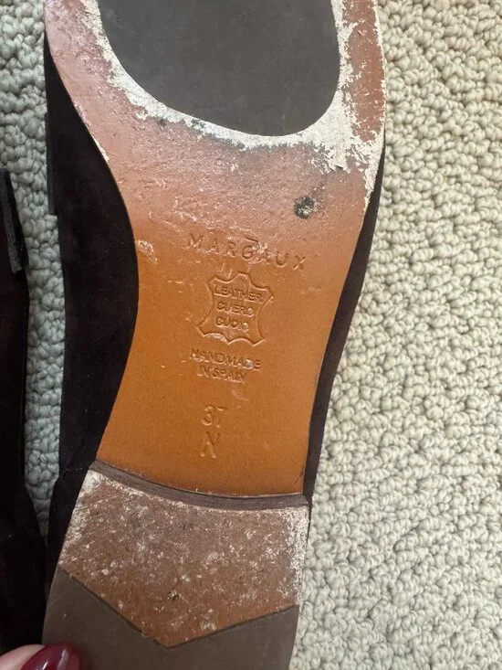 Margaux Brown Suede Loafer Flats - Size 7/37 - Picture 4 of 4